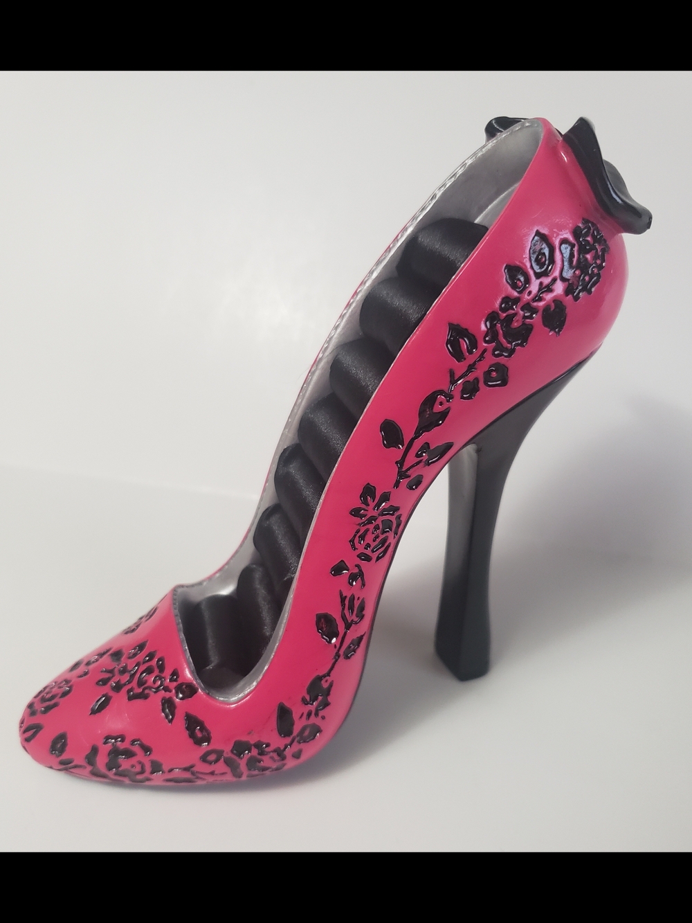 New In Box, Pink Floral High Heel Shoe Ring Holder, Avon 2012